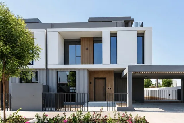 Modern villa exterior with SONO windows, Arabian Ranches III