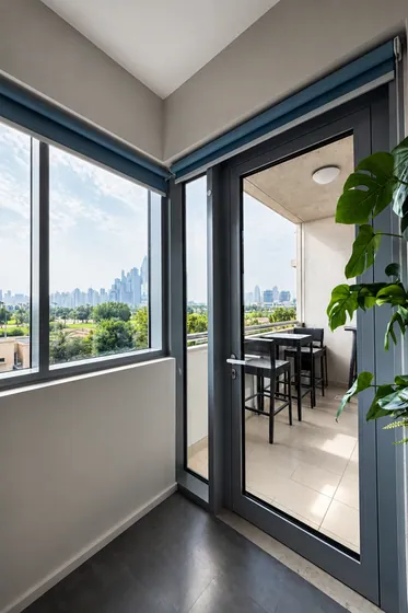 New fixed window and hinged glass door, Golf Tower 2